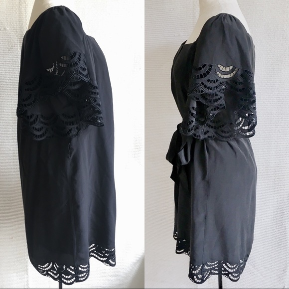 Shoshanna Butterfly Short Sleeve Silk Shift Dress - Picture 4 of 8